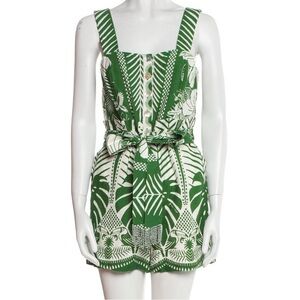 FARM Rio Green Tropical Print Jumpsuit